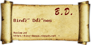 Binó Dénes névjegykártya